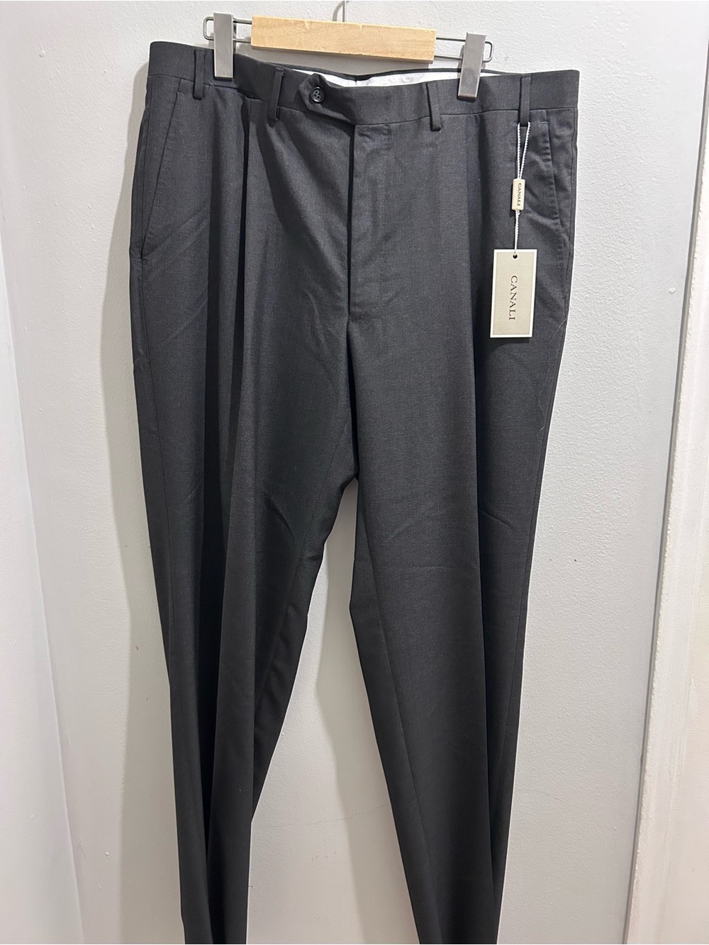Canali Men's Charcoal Dress Wool Pants - Tailored Pleat Front nwt size 36